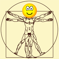 Da Vinci emoticon Man van Vitruvius 