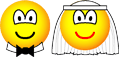 Getrouwde emoticon Bruid en bruidegom 