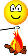 Kampvuur marshmallow emoticon  