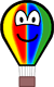 Luchtballon emoticon gekleurd 