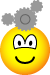 Nadenkende emoticon Tandwielen 