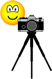 Fotograaf emoticon met driepoot 