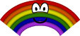 Regenboog emoticon vorm 