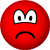 Verdrietig rood emoticon  
