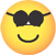 Zonnebril emoticon rond 