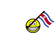 Costa Rica vlag zwaaien smile  geanimeerd