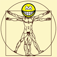 Da Vinci smile Man van Vitruvius 