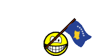Kosovo vlag zwaaien smile  geanimeerd