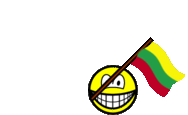Litouwen vlag zwaaien smile  geanimeerd