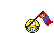 Mongolië vlag zwaaien smile  geanimeerd