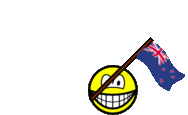 Nieuw-Zeelandse vlag zwaaien smile  geanimeerd