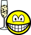 Proostende smile Hef champagne glas 