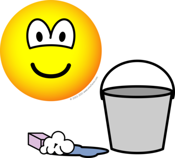 Schoonmakende emoticon