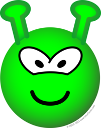 Groene buitenaardse emoticon