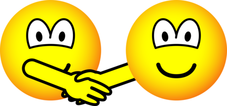 Handen schuddende emoticons