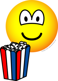 Popcorn etende emoticon