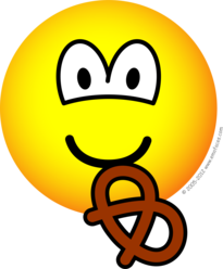 Pretzel etende emoticon