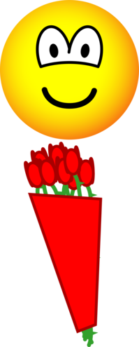 Rode rozen emoticon