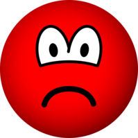 Verdrietig rood emoticon