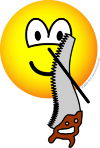 Zingende zaag emoticon