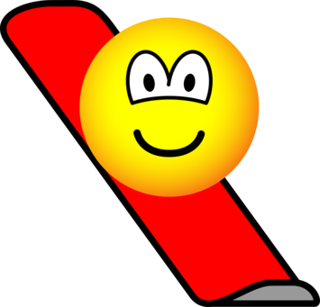 Snowboardende emoticon
