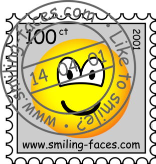 Gestempelde postzegel emoticon