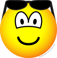 Zonnebril op voorhoofd emoticon