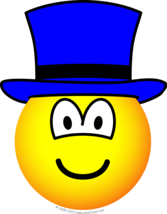 Blauwe hoed emoticon