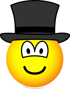 Hoge hoed emoticon