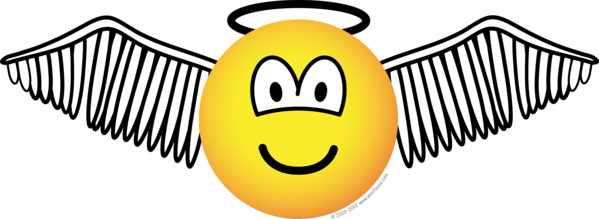 Gevleugelde engel met halo emoticon