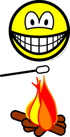 Kampvuur marshmallow smile