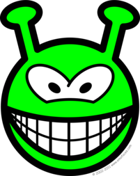 Groene buitenaardse smile
