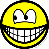 Naar links kijkende smile