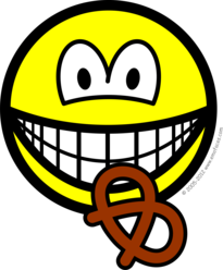 Pretzel etende smile