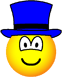 Blauwe hoed emoticon  