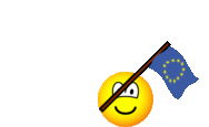 Europese Unie vlag zwaaien emoticon  geanimeerd
