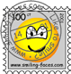 Gestempelde postzegel emoticon  