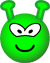 Groene buitenaardse emoticon  