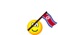 Noord-Korea vlag zwaaien emoticon  geanimeerd