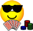 Poker emoticon zonnebril 