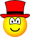 Rode hoge hoed emoticon  