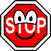Stop emoticon verkeersbord 
