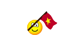 Vietnam vlag zwaaien emoticon  geanimeerd