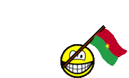 Burkina Faso vlag zwaaien smile  geanimeerd