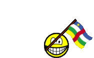 Centraal-Afrikaanse Republiek vlag zwaaien smile  geanimeerd
