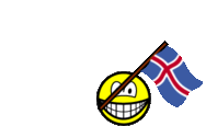 IJsland vlag zwaaien smile  geanimeerd