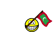 Malediven vlag zwaaien smile  geanimeerd