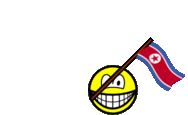 Noord-Korea vlag zwaaien smile  geanimeerd