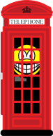 Rode Telefooncel smile Brits 