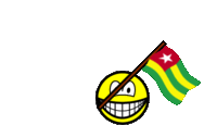 Togo vlag zwaaien smile  geanimeerd